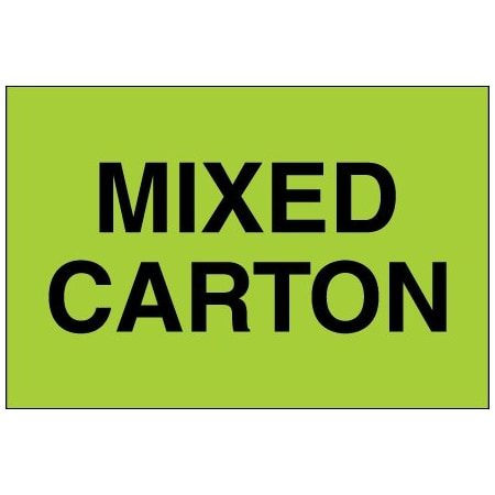 Bsc Preferred 2 x 3'' - ''Mixed Carton'' Fluorescent Green Labels BUY00021180